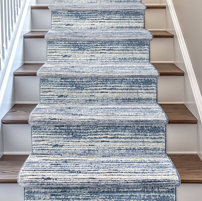 Custom Size Runner Delphi Modern Blue Choose Your Width x Choose Your Length Hallway & Stair Runner Rug Well Woven