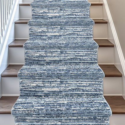 Custom Size Runner Delphi Modern Light Blue Choose Width x Length Hallway & Stair Runner Well Woven