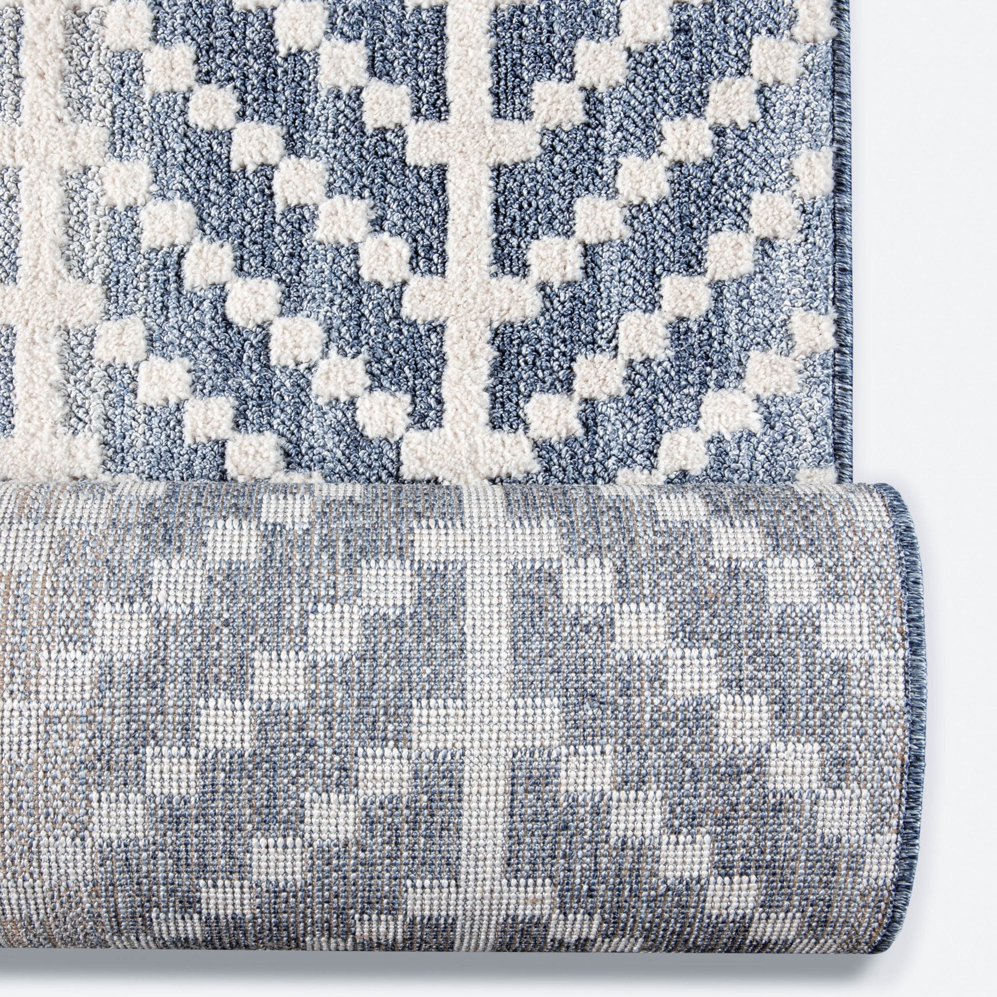 Custom Size Runner Rhodes Modern Blue Choose Your Width x Choose Your Length Hallway & Stair Runner Rug Well Woven