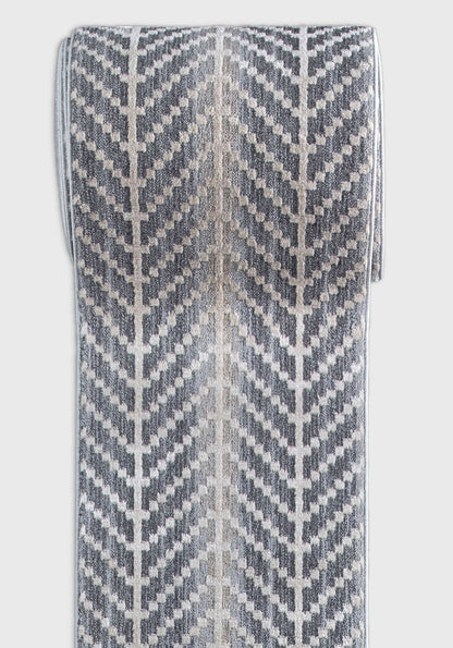 Custom Size Runner Rhodes Modern Grey Choose Your Width x Choose Your Length Hallway & Stair Runner Rug Well Woven