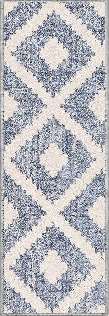 Ailey Blue Stair Tread Rugs - Well Woven