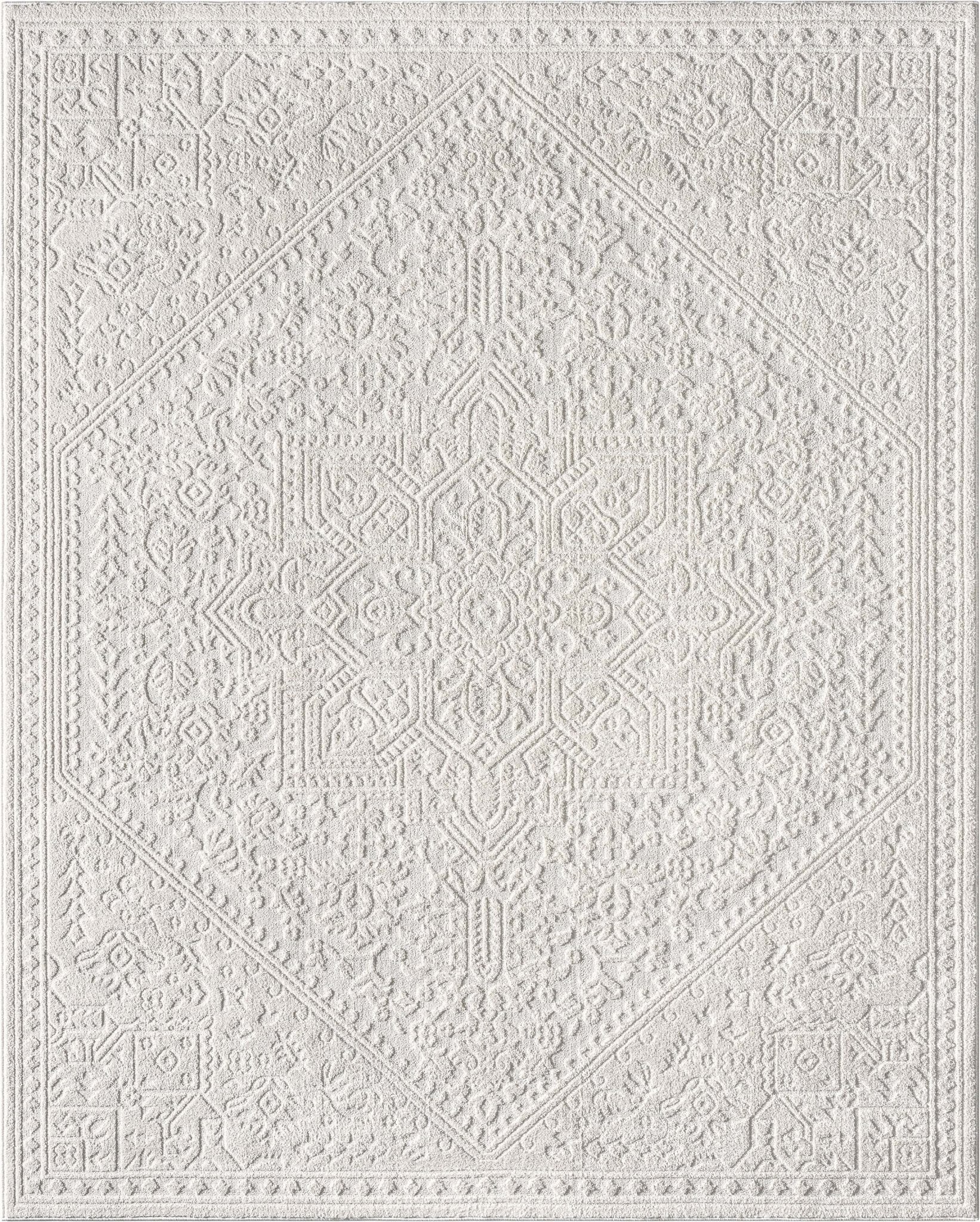 Cloud Medallion Heriz Soft Ivory Rug Well Woven