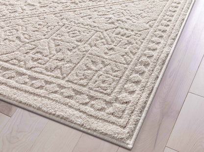 Cloud Medallion Heriz Soft Ivory Rug Well Woven