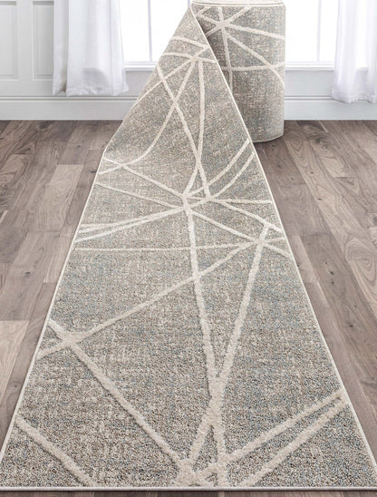 Custom Size Runner Telas Modern Geometric Lines Grey Choose Your Width x Choose Your Length Hallway Runner Rug Well Woven