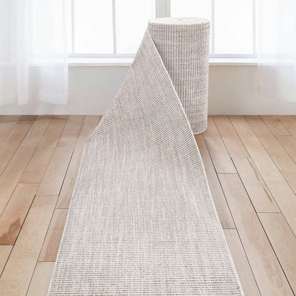 Custom Size Runner Berber Stripes Contemporary Striped Beige Choose Your Width x Choose Your Length Hallway Runner Rug Well Woven
