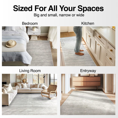 The Abstract Shapes Tidal Sands Textured Design Made-to-Measure Custom Rug for Your Space in various room settings