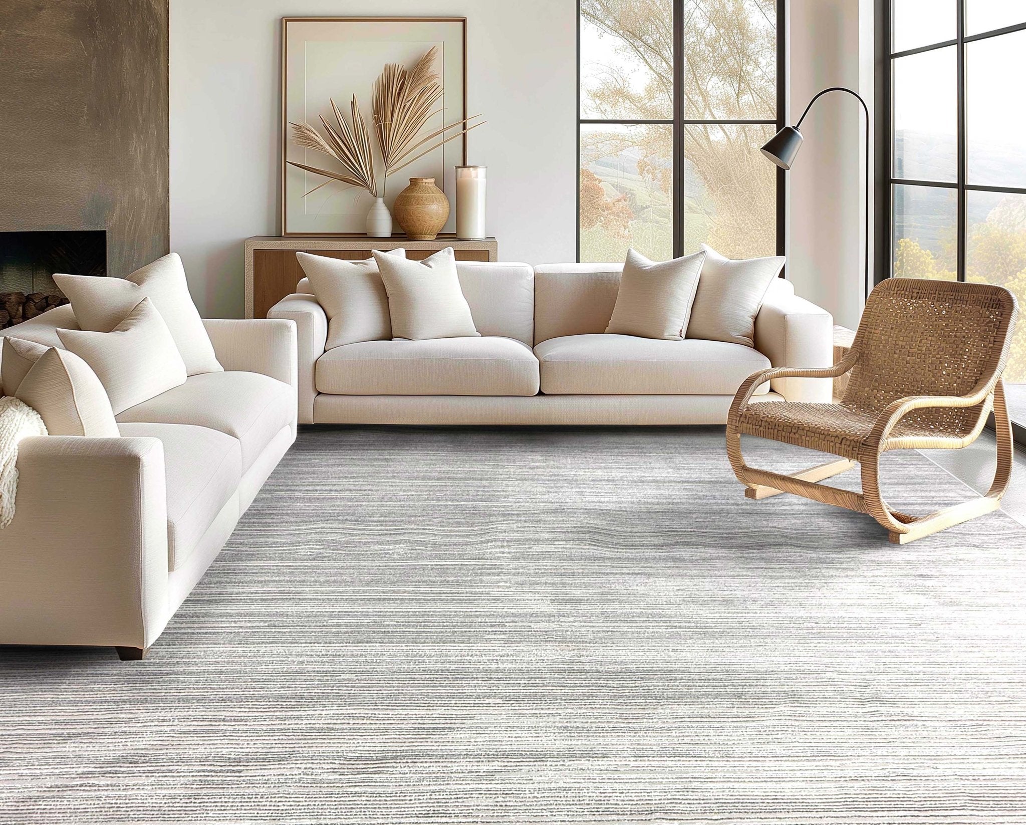 The Abstract Shapes Tidal Sands Textured Design Made-to-Measure Custom Rug for Your Space in a living room