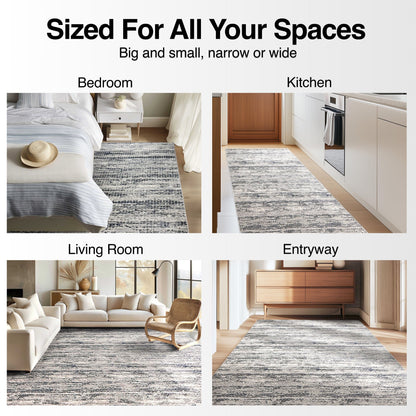 The Abstract Shapes Tidal Sands Textured Design Made-to-Measure Custom Rug for Your Space in various room settings