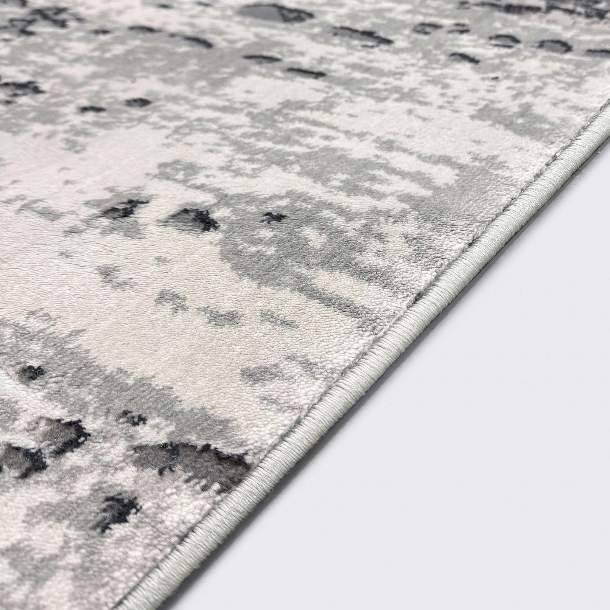 Well Woven | A side profile of the Abstract Textured Design Smoky Currents Made-to-Measure Custom Rug