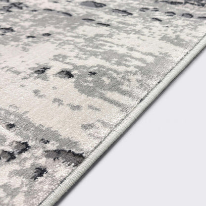Well Woven | A side profile of the Abstract Textured Design Smoky Currents Made-to-Measure Custom Rug