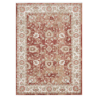 IND-100 Well Woven Indira Elysium Crimson Overhead on White