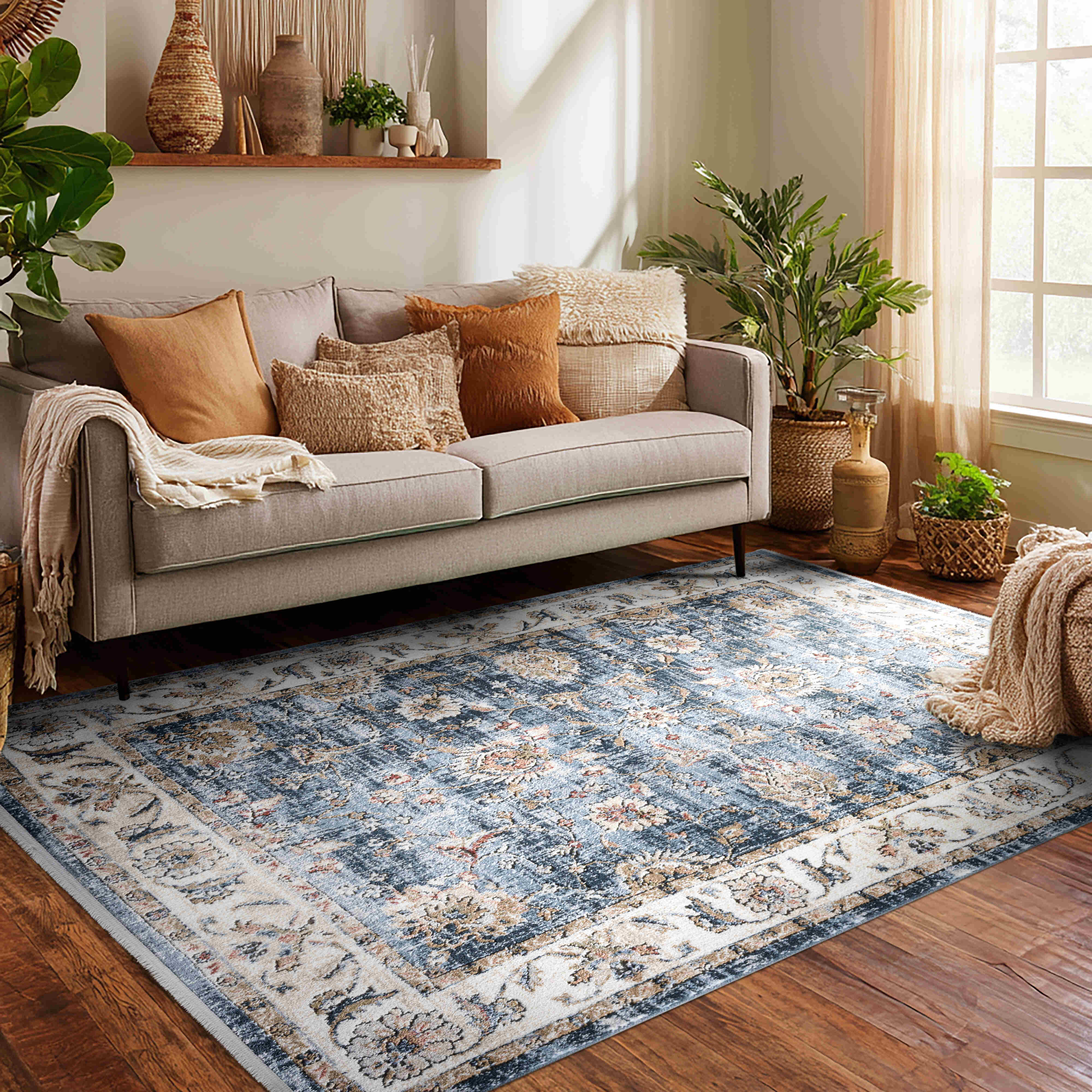 IND-106 Well Woven Indira Elysium Midnight Blue Room Scene