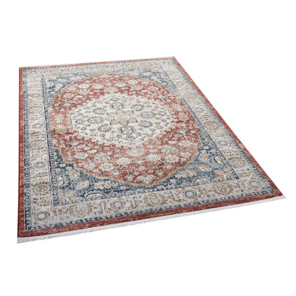 IND-130 Well Woven Indira Mythos Crimson Floor on White