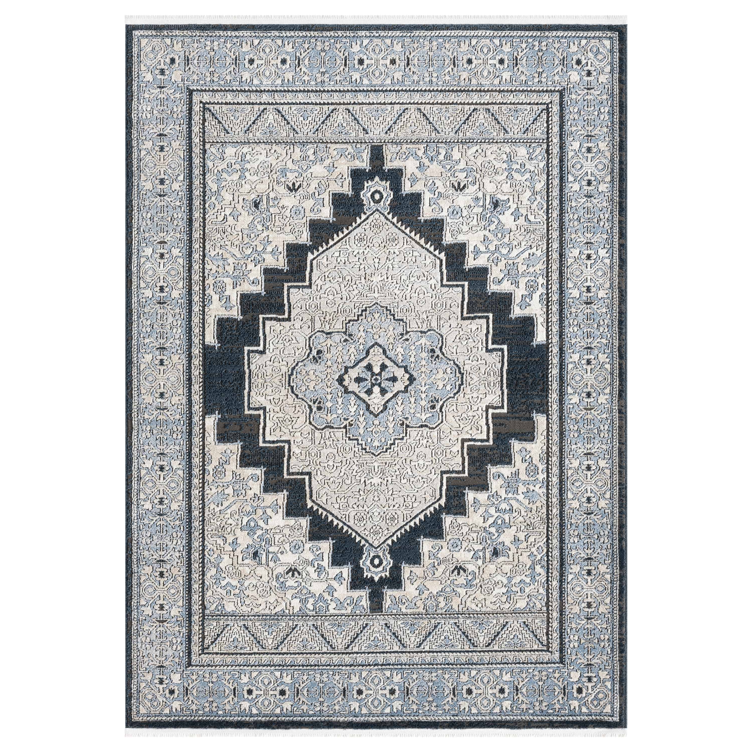 IND-163 Well Woven Indira Obsidian Midnight Blue Overhead on White