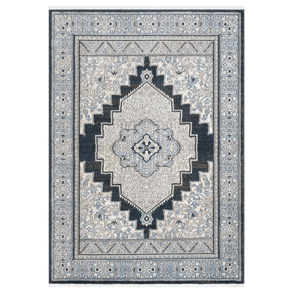 IND-163 Well Woven Indira Obsidian Midnight Blue Overhead on White