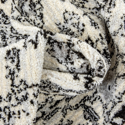 Palace Persian Oriental Botanical Ivory Grey High-Low Rug Well Woven