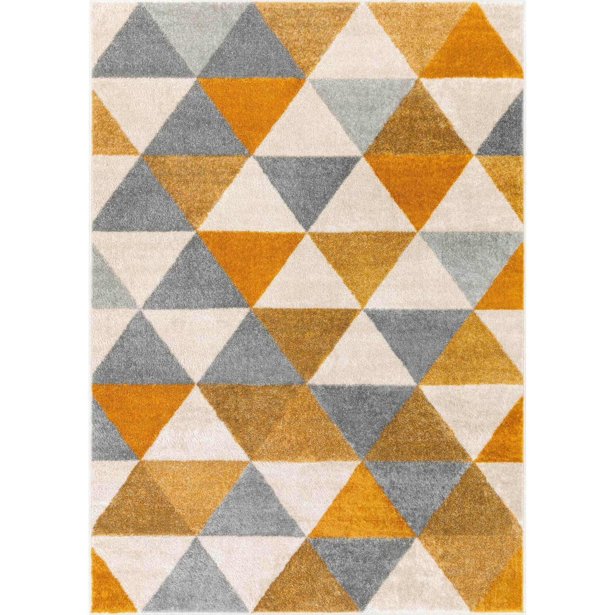 Alvin Gold Modern Geometric Rug Well Woven