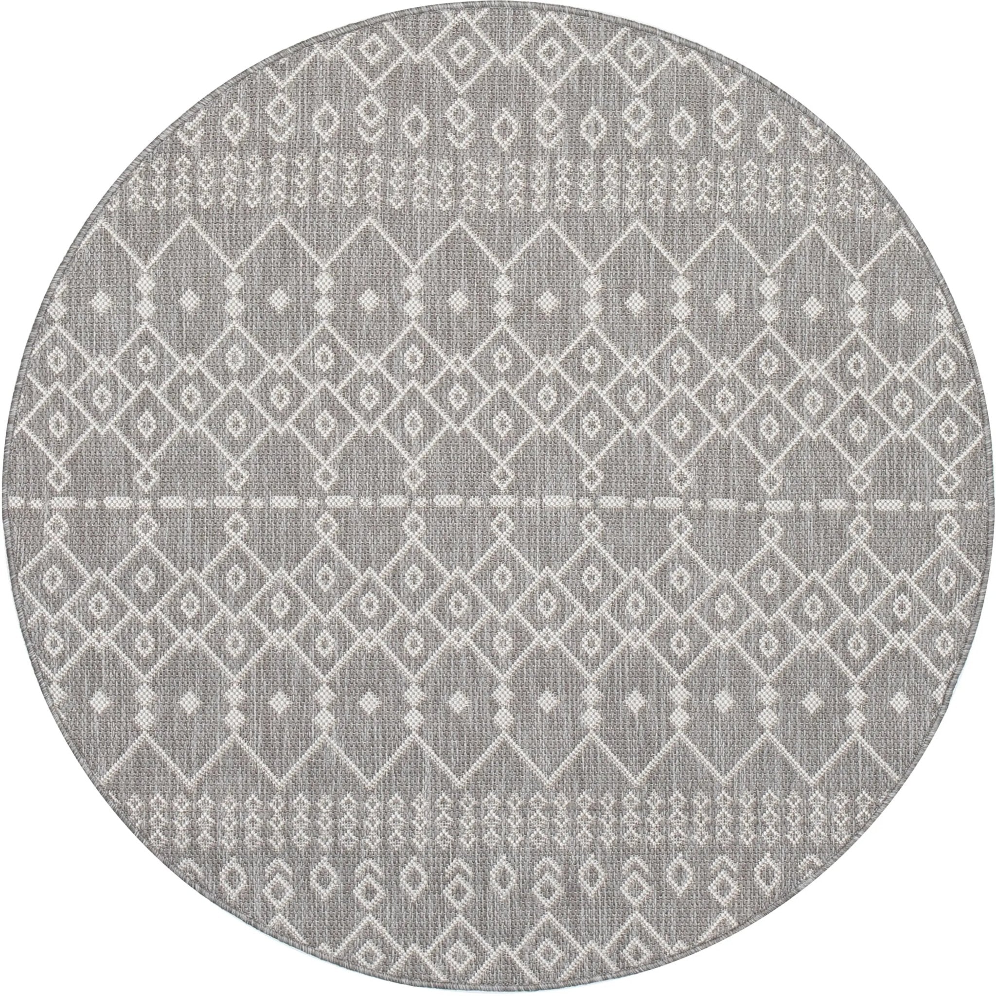 Nord Moroccan Tribal Indoor Outdoor Light Grey Flatweave Rug Well Woven