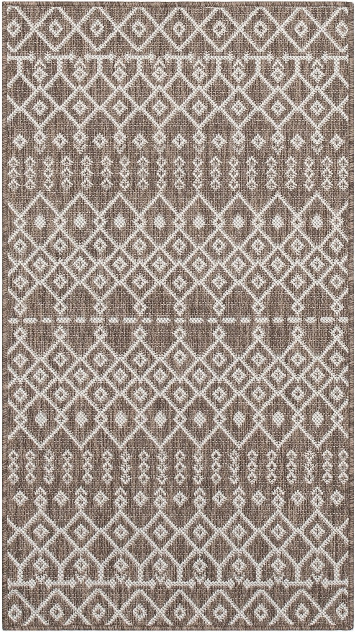 Nord Moroccan Tribal Indoor Outdoor Taupe Flatweave Rug Well Woven