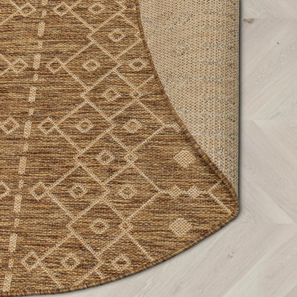Nord Moroccan Tribal Indoor Outdoor Brown Flatweave Rug Well Woven