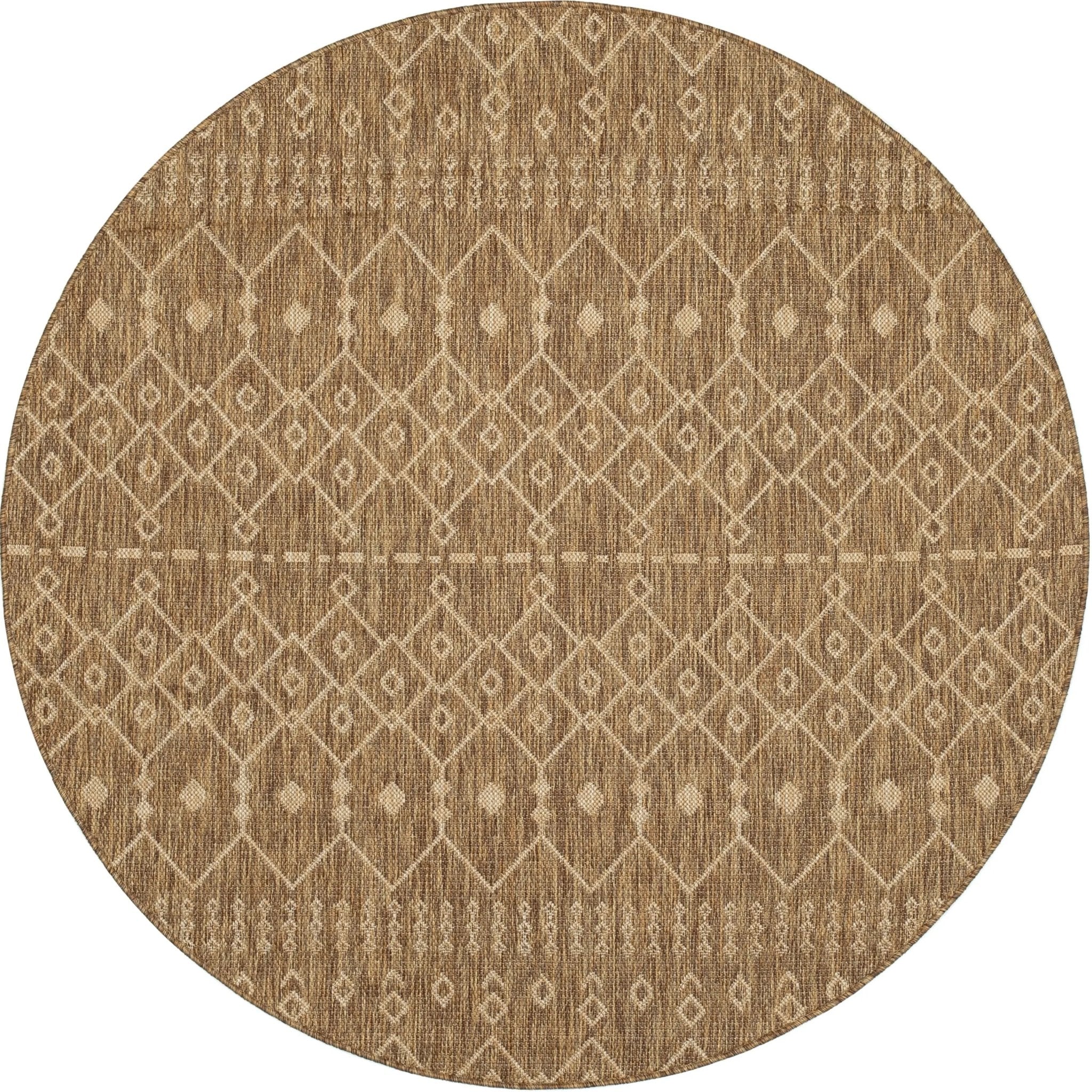 Nord Moroccan Tribal Indoor Outdoor Brown Flatweave Rug Well Woven