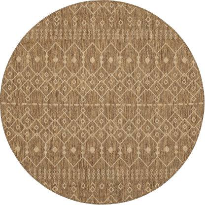 Nord Moroccan Tribal Indoor Outdoor Brown Flatweave Rug Well Woven