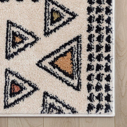 Huron Bohemian Vintage Tribal Beige Rug Well Woven