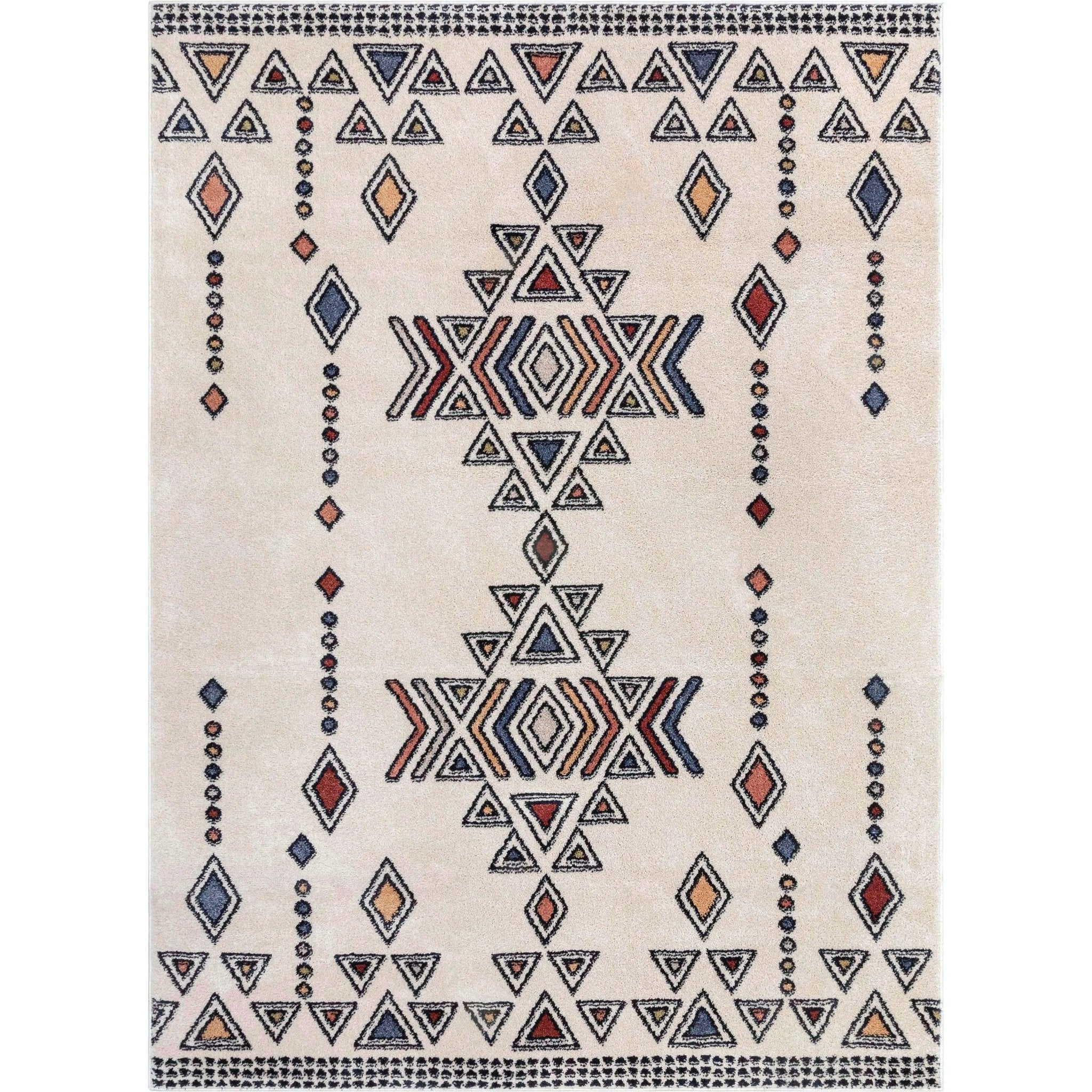 Huron Bohemian Vintage Tribal Beige Rug Well Woven