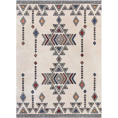 Huron Bohemian Vintage Tribal Beige Rug Well Woven