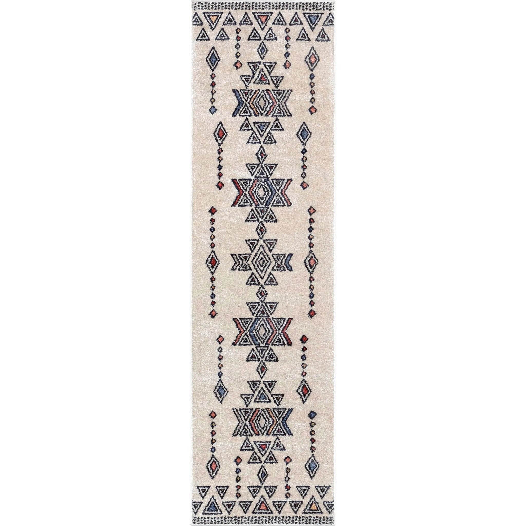 Huron Bohemian Vintage Tribal Beige Rug Well Woven