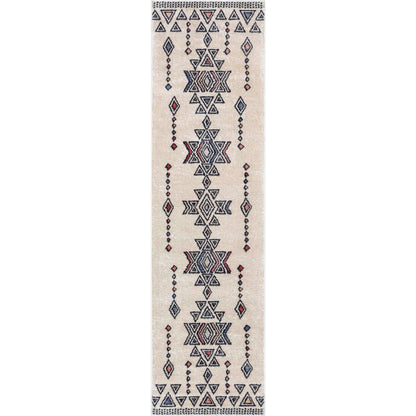 Huron Bohemian Vintage Tribal Beige Rug Well Woven