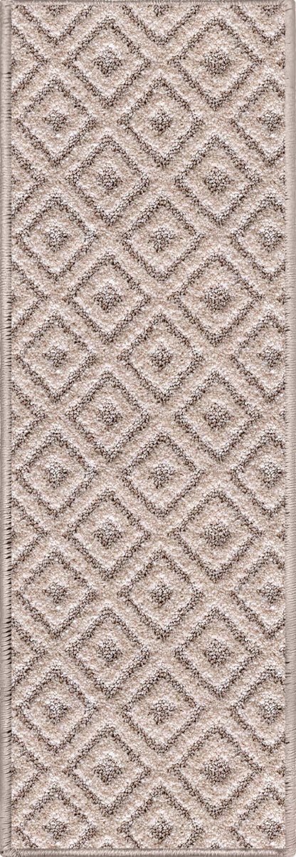 Pia Beige and Grey Stair Tread Rugs - Well Woven