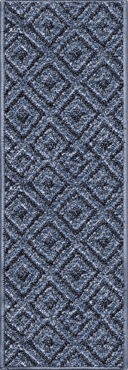 Pia Light Blue Stair Tread Rugs - Well Woven