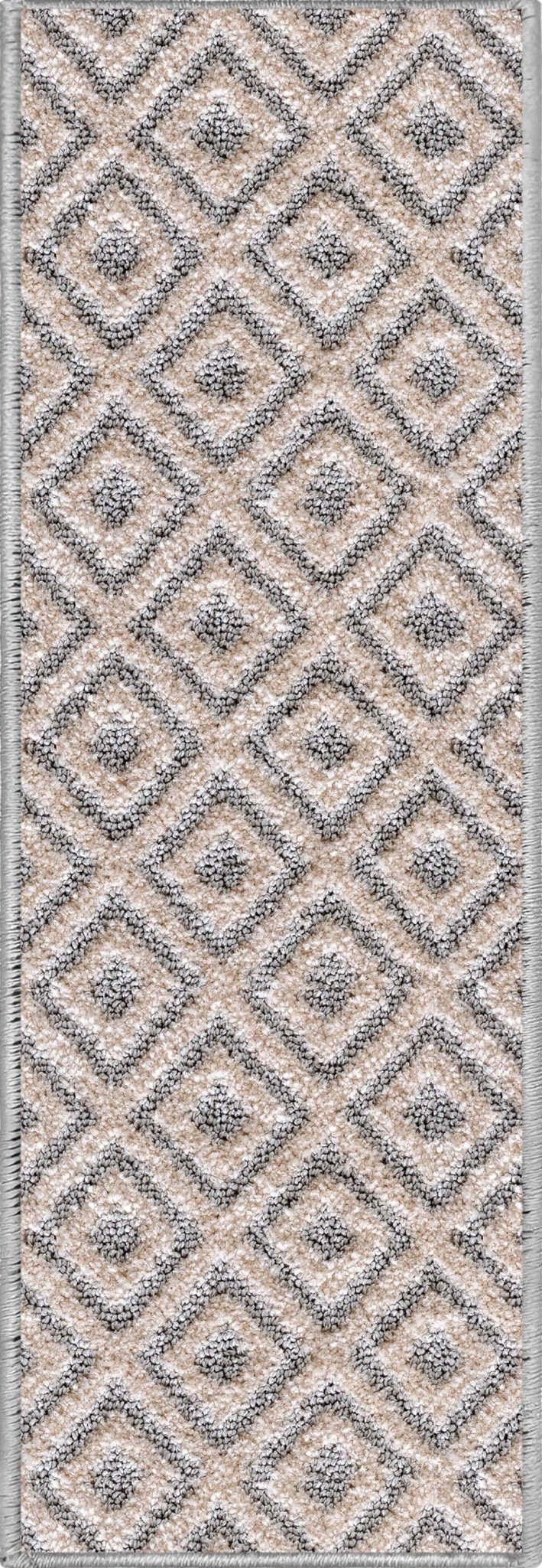 Pia Light Grey and Beige Stair Tread Rugs - Well Woven