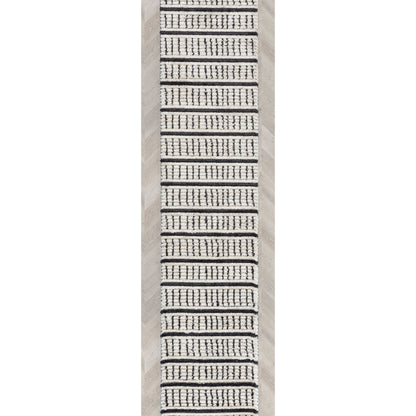 Custom Size Runner Viho  Geometric Tribal Ivory Choose Your Width x Choose Your Length Hallway Runner Rug -Soft Pile Well Woven