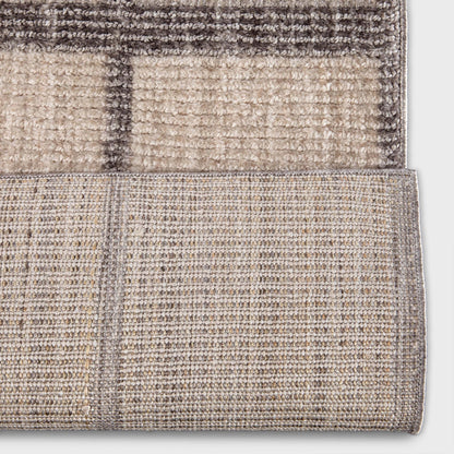 Custom Size Runner Hav Geometric Plaid Ivory Choose Your Width x Choose Your Length - Perfect For Hallway, Stairs & Kitchen Well Woven