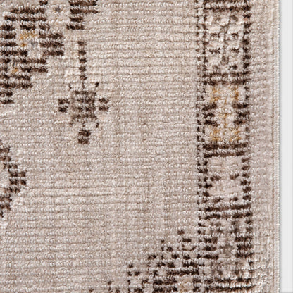 Custom Size Runner Isfjord Tribal Medallion Ivory Choose Your Width x Choose Your Length - Perfect For Hallway, Stairs & Kitchen Well Woven