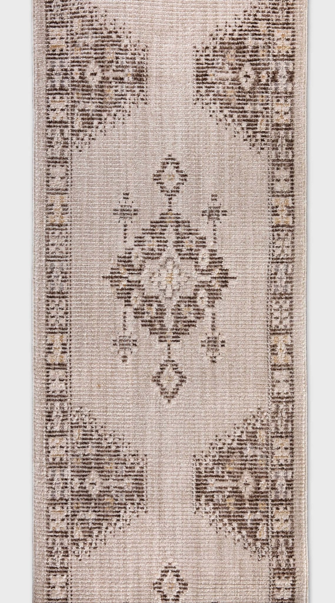 Custom Size Runner Isfjord Tribal Medallion Ivory Choose Your Width x Choose Your Length - Perfect For Hallway, Stairs & Kitchen Well Woven