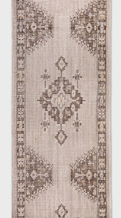 Custom Size Runner Isfjord Tribal Medallion Ivory Choose Your Width x Choose Your Length - Perfect For Hallway, Stairs & Kitchen Well Woven