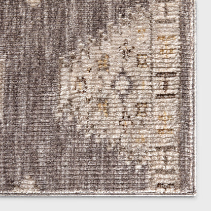 Custom Size Runner Isfjord Tribal Medallion Grey Choose Your Width x Choose Your Length - Perfect For Hallway, Stairs & Kitchen Well Woven