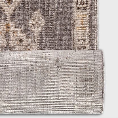 Custom Size Runner Isfjord Tribal Medallion Grey Choose Your Width x Choose Your Length - Perfect For Hallway, Stairs & Kitchen Well Woven