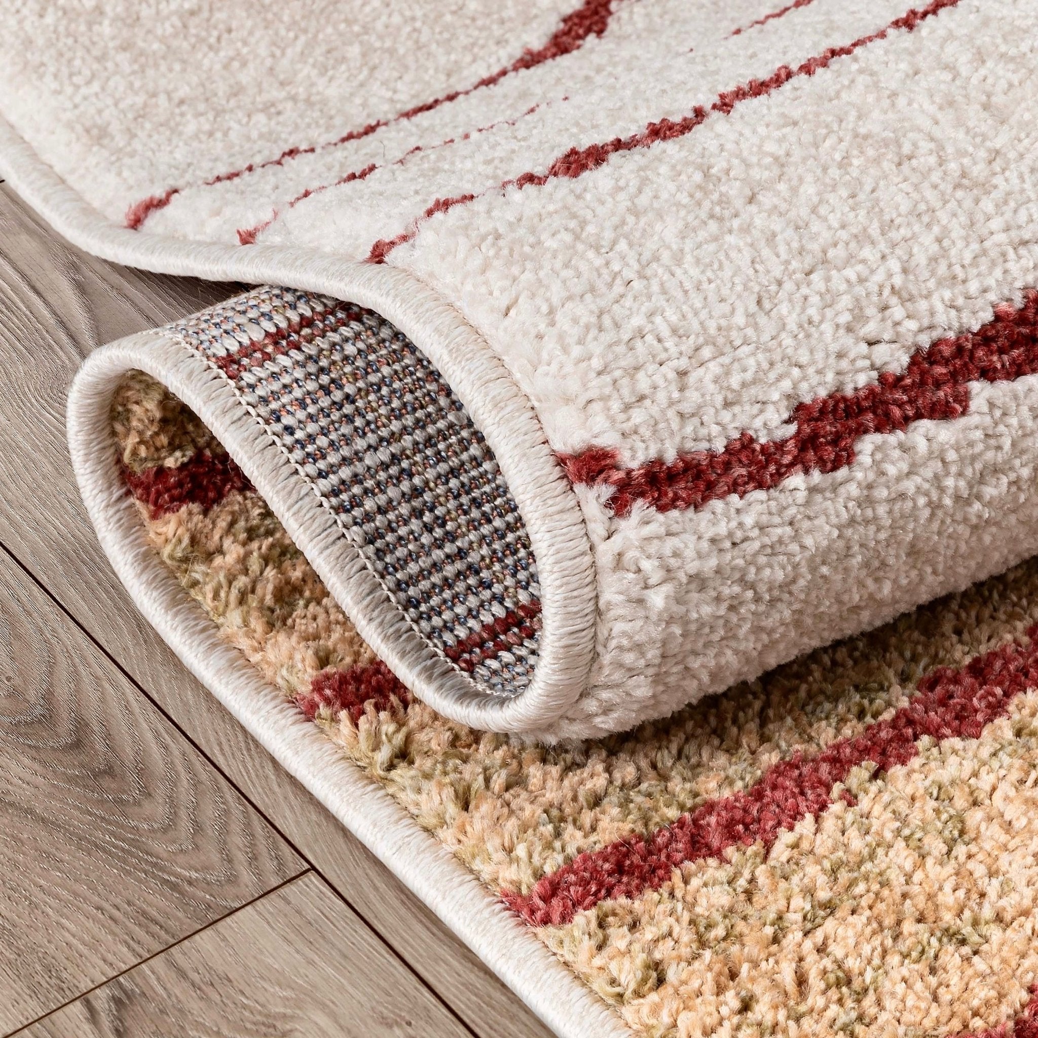 Laslow Modern Geometric Ivory Rug For Living Room, Bedroom, and Dining Room Well Woven