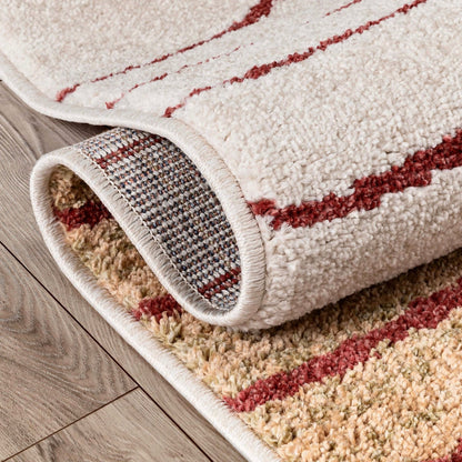 Laslow Modern Geometric Ivory Rug For Living Room, Bedroom, and Dining Room Well Woven