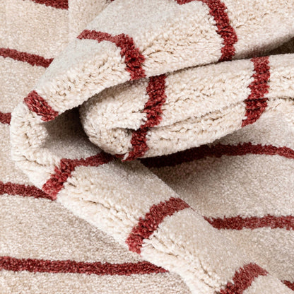 Laslow Modern Geometric Ivory Rug For Living Room, Bedroom, and Dining Room Well Woven