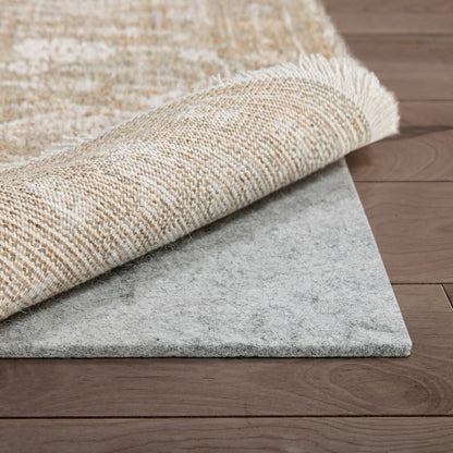 Non-Slip Felt Rug Pad – Easy to Trim, Safe for All Floors, Grey Cream Slim 1/8” Thickness Well Woven