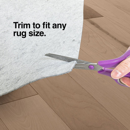 Non-Slip Felt Rug Pad – Easy to Trim, Safe for All Floors, Grey Cream Slim 1/8” Thickness Well Woven