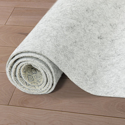 Non-Slip Felt Rug Pad – Easy to Trim, Safe for All Floors, Grey Cream Slim 1/8” Thickness Well Woven