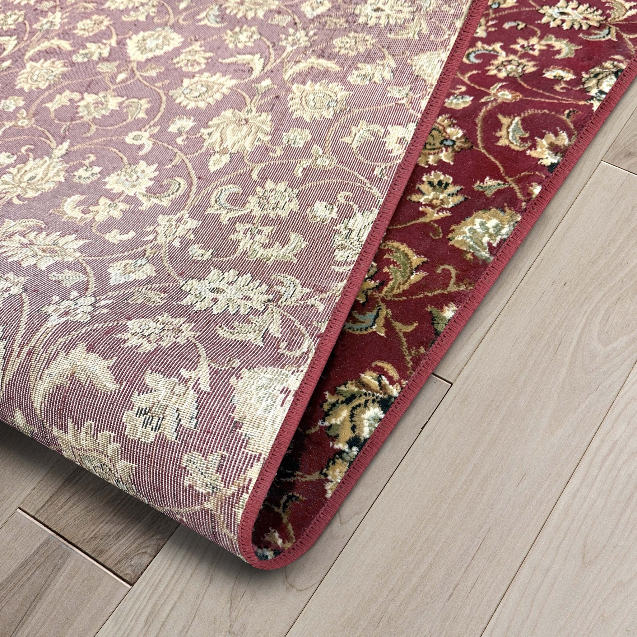 Somerset Heath – Made-to-Measure Custom Red Floral Ornate Area Rug - Well Woven - Detailed Back