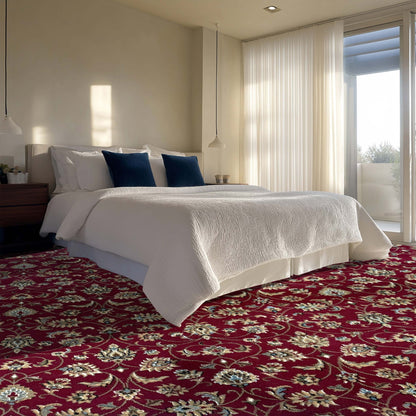 Somerset Heath – Made-to-Measure Custom Red Floral Ornate Area Rug - Well Woven - Bedroom