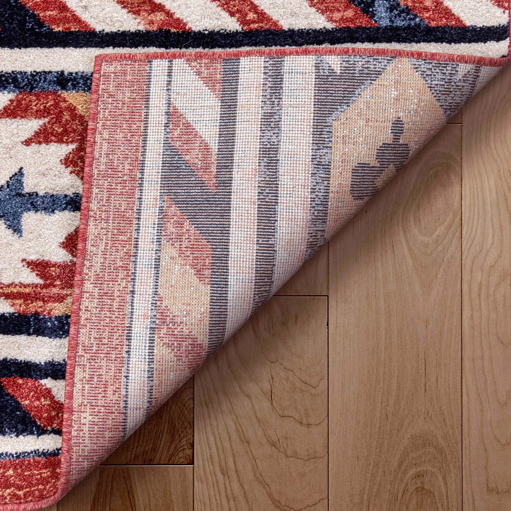 Lea Crimson Traditional Southwestern Tribal Rug Well Woven